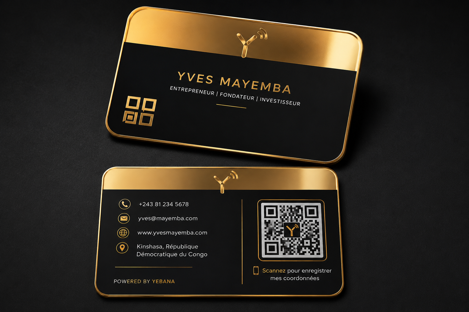 Carte Yebana physique, recto et verso