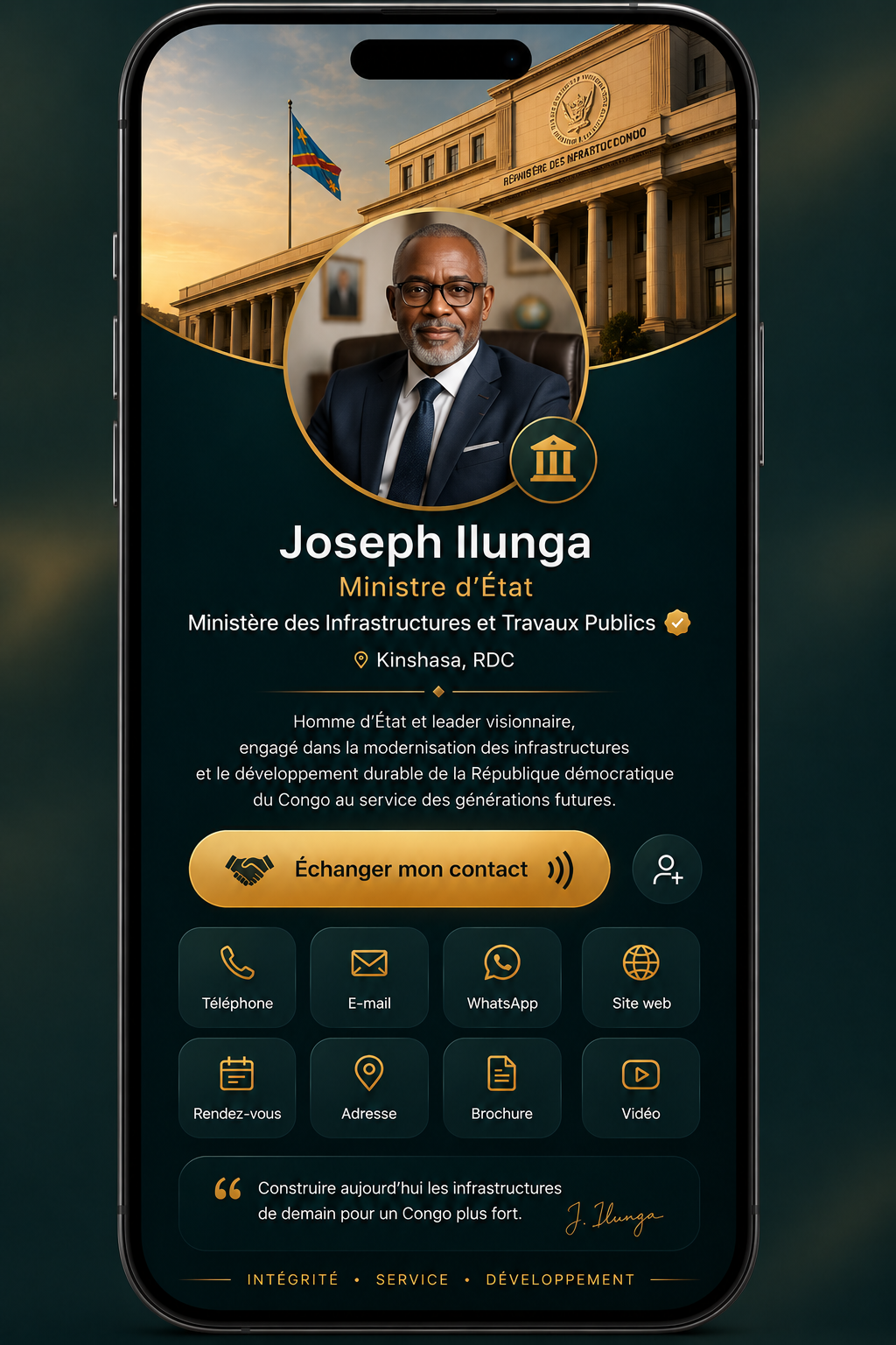 Profil Yebana d'un ministre d'État de la RDC