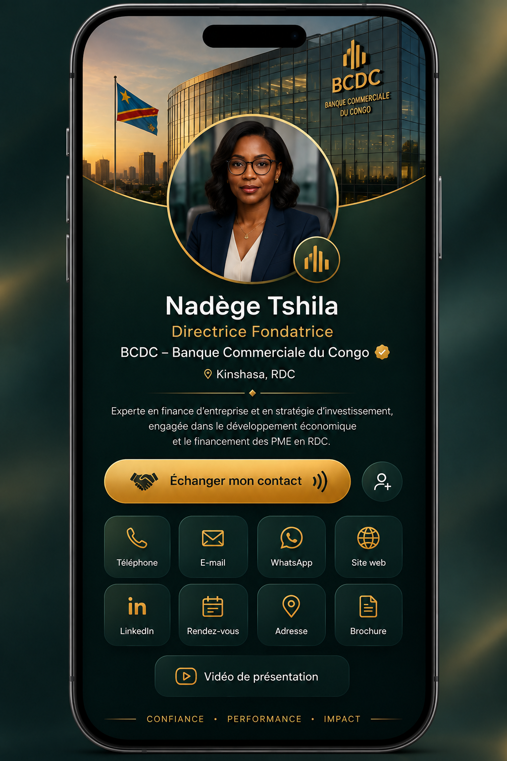 Profil Yebana d'une directrice fondatrice à Kinshasa